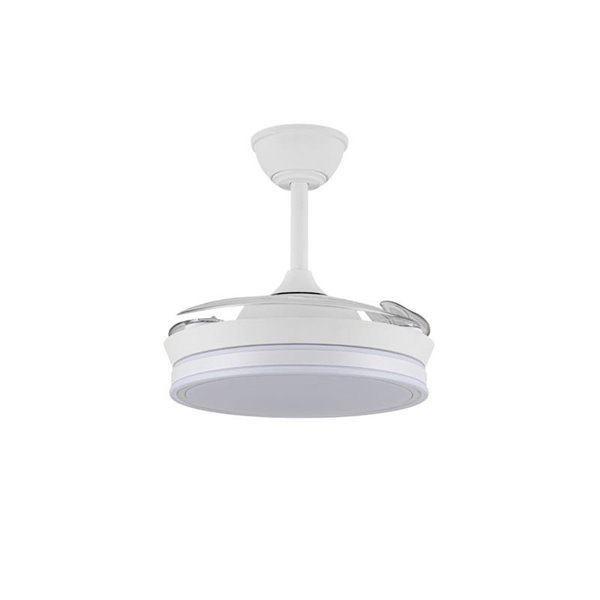 Ventilador LED de aspas retráctiles SUPERECO MINI blanco, 39W 3822Lm CCT