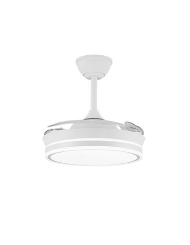 Ventilador LED de aspas retráctiles SUPERECO MINI blanco, 39W 3822Lm CCT
