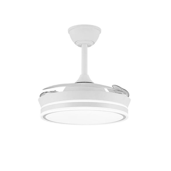 Ventilador LED de aspas retráctiles SUPERECO MINI blanco, 39W 3822Lm CCT