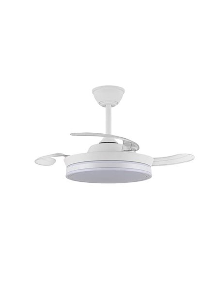Ventilador LED de aspas retráctiles SUPERECO MINI blanco, 39W 3822Lm CCT