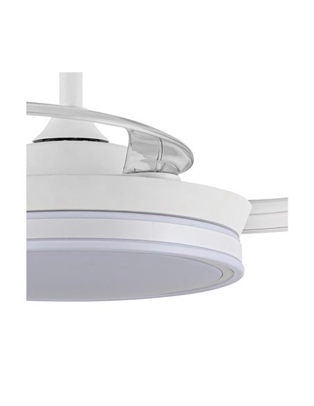 Ventilador LED de aspas retráctiles SUPERECO MINI blanco, 39W 3822Lm CCT