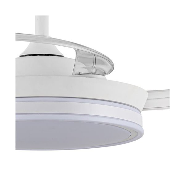 Ventilador LED de aspas retráctiles SUPERECO MINI blanco, 39W 3822Lm CCT