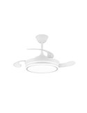 Ventilador LED de aspas retráctiles SUPERECO MINI blanco, 39W 3822Lm CCT