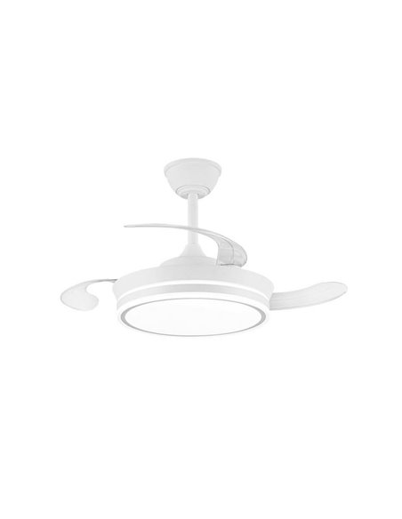 Ventilador LED de aspas retráctiles SUPERECO MINI blanco, 39W 3822Lm CCT