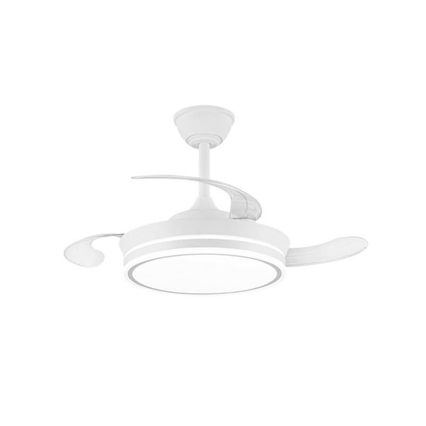 Ventilador LED de aspas retráctiles SUPERECO MINI blanco, 39W 3822Lm CCT