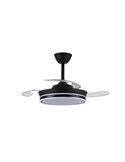 Ventilador LED de aspas retráctiles SUPERECO MINI negro, 39W 3822Lm CCT