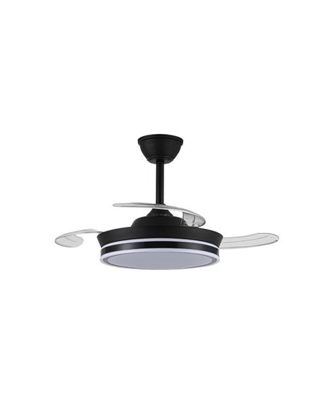Ventilador LED de aspas retráctiles SUPERECO MINI negro, 39W 3822Lm CCT