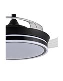 Ventilador LED de aspas retráctiles SUPERECO MINI negro, 39W 3822Lm CCT