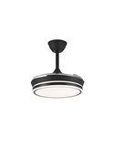 Ventilador LED de aspas retráctiles SUPERECO MINI negro, 39W 3822Lm CCT