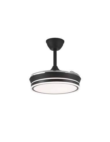 Ventilador LED de aspas retráctiles SUPERECO MINI negro, 39W 3822Lm CCT