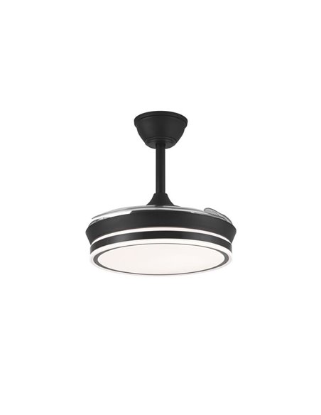 Ventilador LED de aspas retráctiles SUPERECO MINI negro, 39W 3822Lm CCT