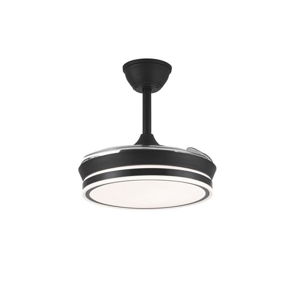 Ventilador LED de aspas retráctiles SUPERECO MINI negro, 39W 3822Lm CCT