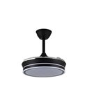 Ventilador LED de aspas retráctiles SUPERECO MINI negro, 39W 3822Lm CCT