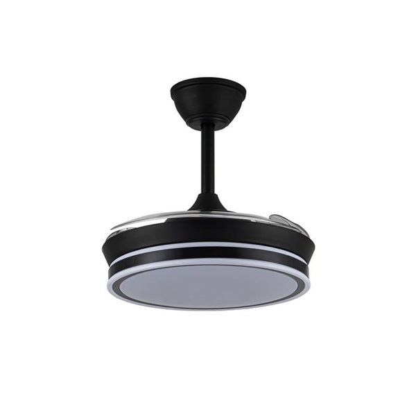 Ventilador LED de aspas retráctiles SUPERECO MINI negro, 39W 3822Lm CCT