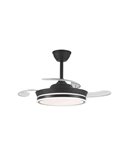 Ventilador LED de aspas retráctiles SUPERECO MINI negro, 39W 3822Lm CCT