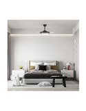 Ventilador LED de aspas retráctiles SUPERECO MINI negro, 39W 3822Lm CCT