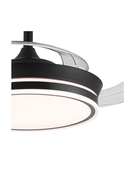 Ventoinha LED retrátil SUPERECO MINI preto, 39W 3822Lm CCT