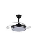 Ventilador LED de aspas retráctiles SUPERECO MINI negro, 39W 3822Lm CCT