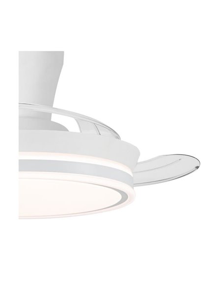 Ventoinha LED de lâmina retrátil SUPERECO LONG MINI, 39W 3822Lm CCT