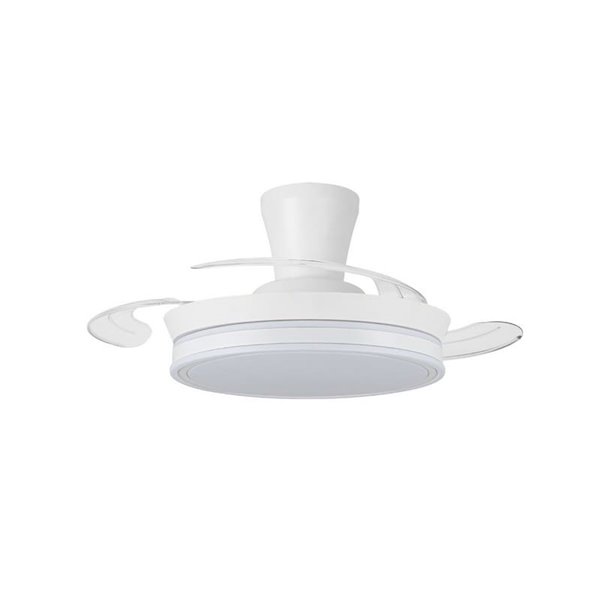 Ventoinha LED de lâmina retrátil SUPERECO LONG MINI, 39W 3822Lm CCT