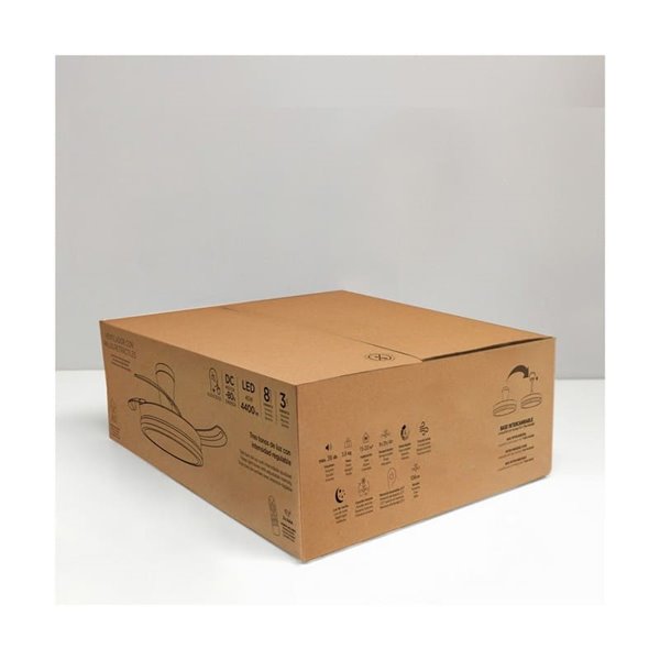 Ventilador LED aspas retráctiles SUPERECO LONG, 45W 4400Lm CCT