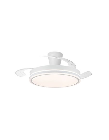 Ventilador LED aspas retráctiles SUPERECO LONG, 45W 4400Lm CCT