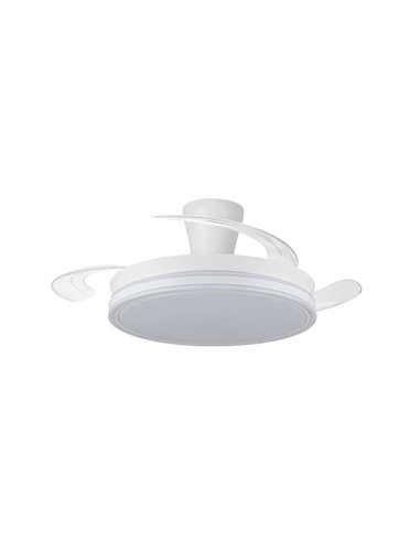 Ventilador LED aspas retráctiles SUPERECO LONG, 45W 4400Lm CCT