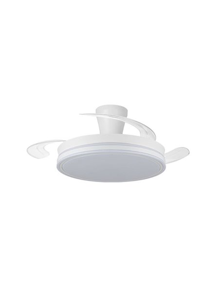Ventilador LED aspas retráctiles SUPERECO LONG, 45W 4400Lm CCT