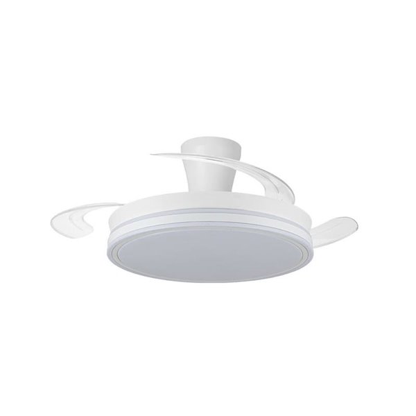 Ventilador LED aspas retráctiles SUPERECO LONG, 45W 4400Lm CCT