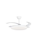 Ventilador LED de techo con aspas retráctiles MILKY L EVO, smart, 72W 7920Lm CCT Dim