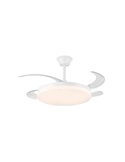 Ventilador LED de techo con aspas retráctiles MILKY L EVO, smart, 72W 7920Lm CCT Dim