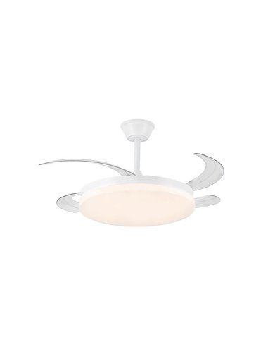 Ventilador LED de techo con aspas retráctiles MILKY L EVO, smart, 72W 7920Lm CCT Dim