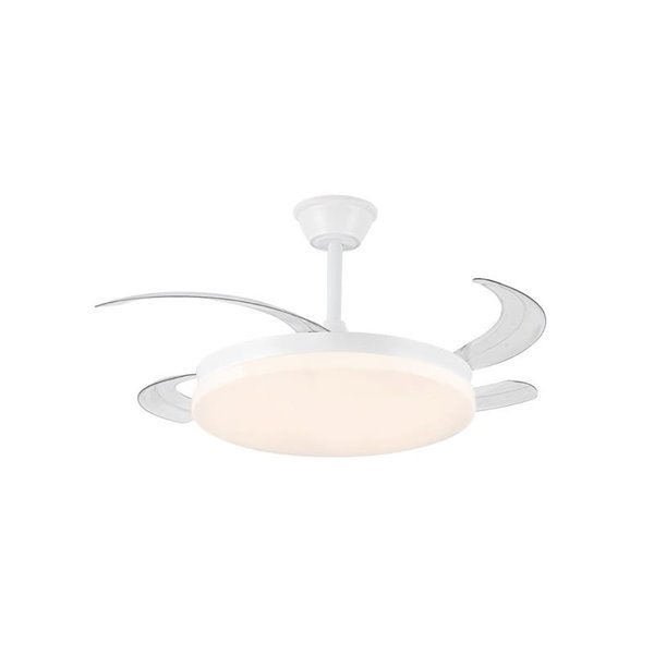 Ventilador LED de techo con aspas retráctiles MILKY L EVO, smart, 72W 7920Lm CCT Dim