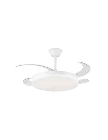 Ventilador LED de techo con aspas retráctiles MILKY L EVO, smart, 72W 7920Lm CCT Dim