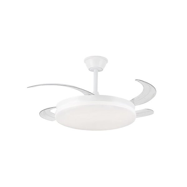Ventilador LED de techo con aspas retráctiles MILKY L EVO, smart, 72W 7920Lm CCT Dim