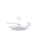 Ventilador LED de techo con aspas retráctiles MILKY L EVO, smart, 72W 7920Lm CCT Dim