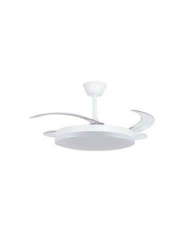Ventilador LED de techo con aspas retráctiles MILKY L EVO, smart, 72W 7920Lm CCT Dim