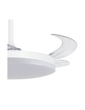 Ventilador LED de techo con aspas retráctiles MILKY L EVO, smart, 72W 7920Lm CCT Dim
