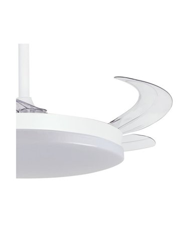 Ventilador LED de techo con aspas retráctiles MILKY L EVO, smart, 72W 7920Lm CCT Dim