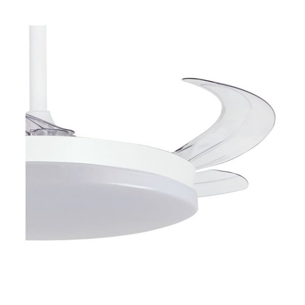 Ventilador LED de techo con aspas retráctiles MILKY L EVO, smart, 72W 7920Lm CCT Dim