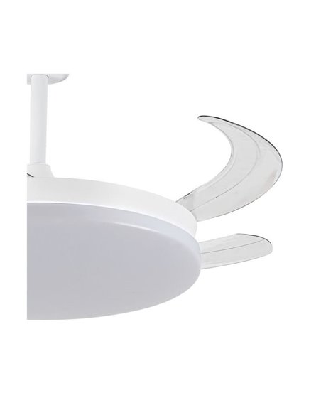 Ventilador LED de techo con aspas retráctiles MILKY L EVO, smart, 72W 7920Lm CCT Dim