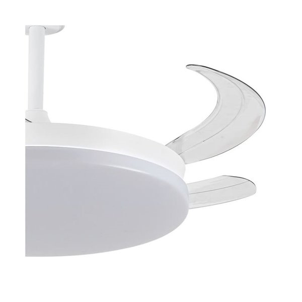 Ventilador LED de techo con aspas retráctiles MILKY L EVO, smart, 72W 7920Lm CCT Dim