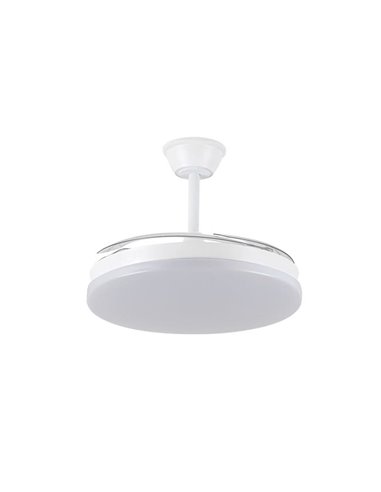 Ventoinha de teto LED com pás retráteis MILKY L EVO, inteligente, 72W 7920Lm CCT Dim