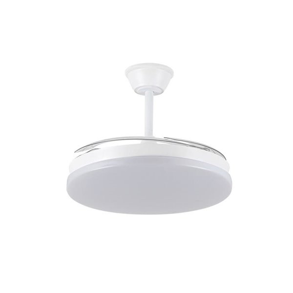 Ventilador LED de techo con aspas retráctiles MILKY L EVO, smart, 72W 7920Lm CCT Dim