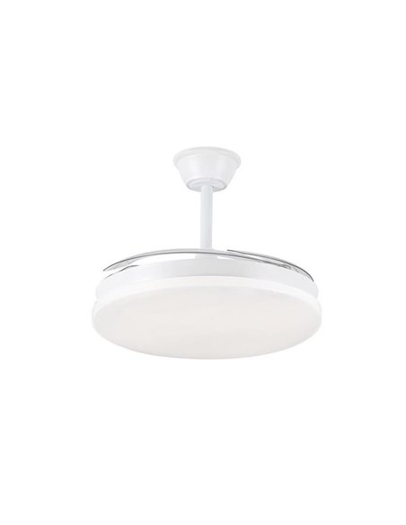 Ventilador LED de techo con aspas retráctiles MILKY L EVO, smart, 72W 7920Lm CCT Dim