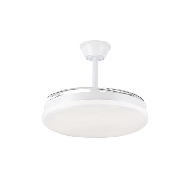 Ventilador LED de techo con aspas retráctiles MILKY L EVO, smart, 72W 7920Lm CCT Dim