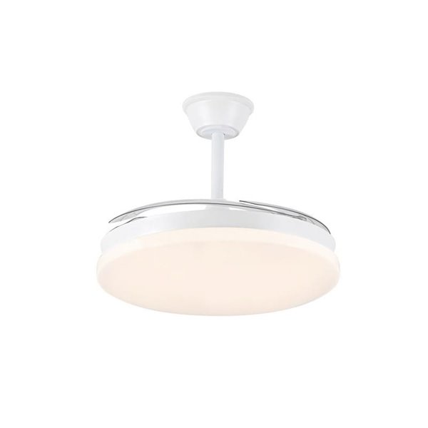 Ventilador LED de techo con aspas retráctiles MILKY L EVO, smart, 72W 7920Lm CCT Dim