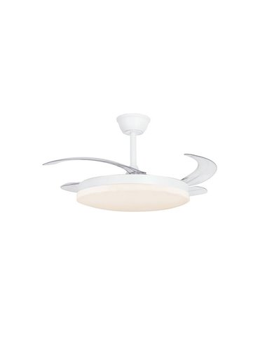 Ventilador LED de techo con aspas retráctiles MILKY L EVO, smart, 72W 7920Lm CCT Dim