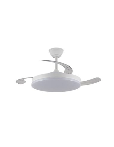Ventilador LED de techo con aspas retráctiles MILKY M ECO, 45W 4400Lm CCT