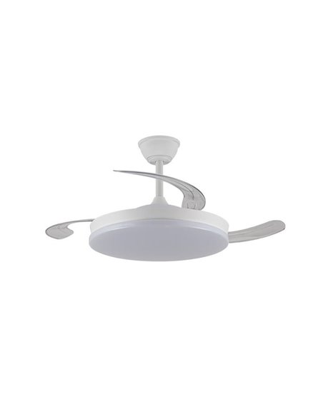 Ventilador LED de techo con aspas retráctiles MILKY M ECO, 45W 4400Lm CCT